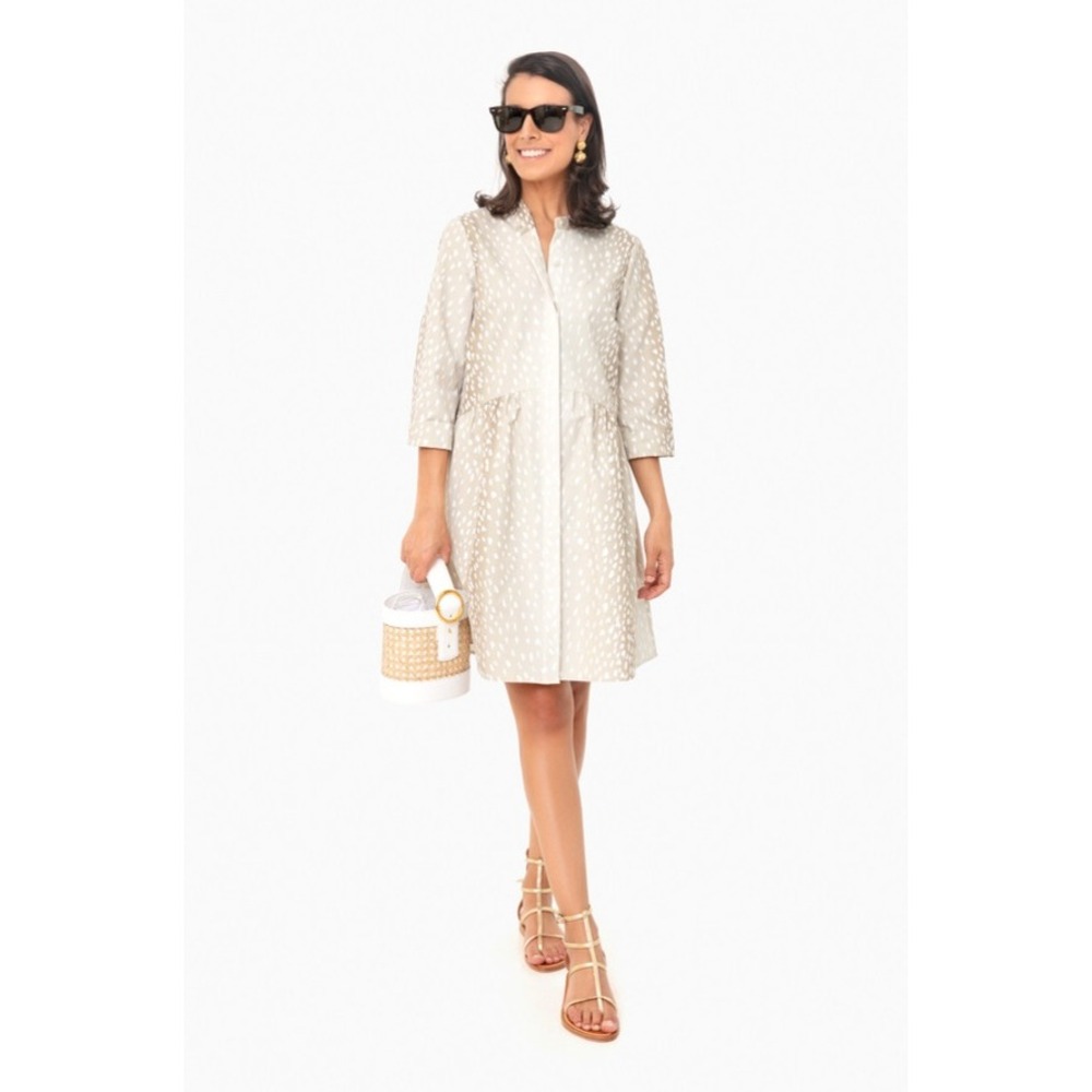 Tuckernuck Antelope Royal Print Drop Waist Shirt Dress, Medium